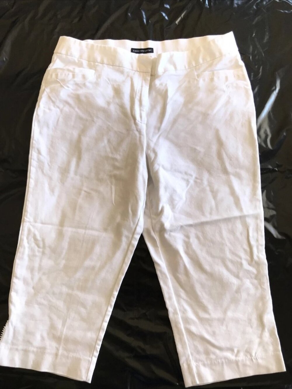 Counterparts Women's Beige Capri Slacks Inside & Outside Buttons 16 like new